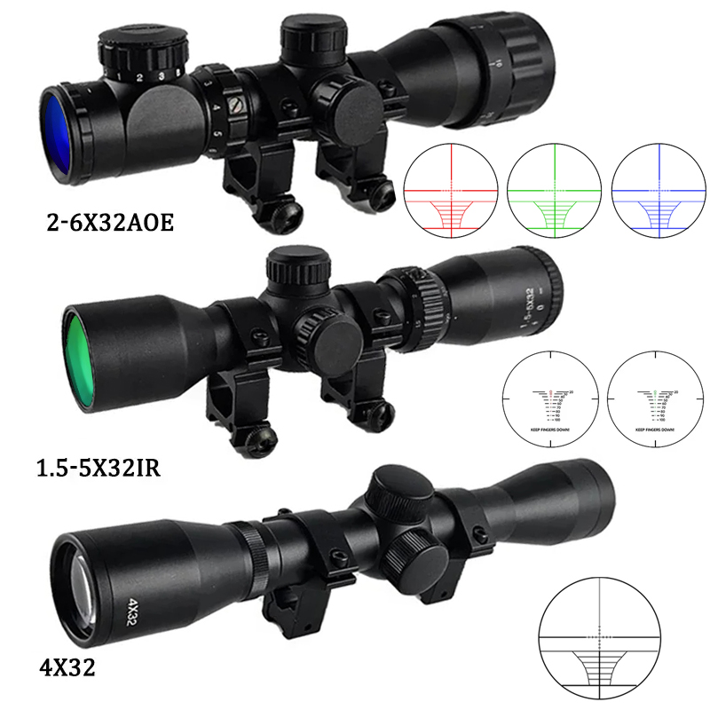 Crossbow Scope Sight - Mira Tática 4x32 1.5-5x32IR 2-6X32AOE para