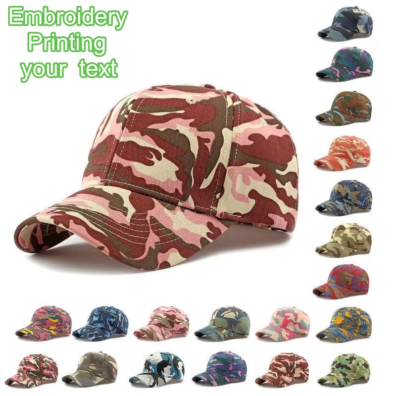Hunting Outdoor Logos - Bonés de Beisebol Ajustáveis em Camuflagem