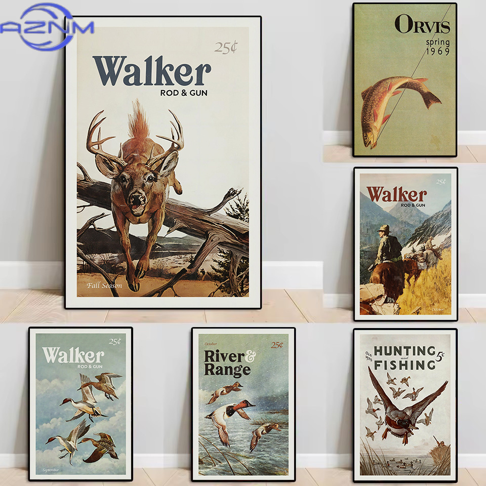 Outdoor Hunting Pictures - AZNM Pôster Vintage de Animais Selvagens
