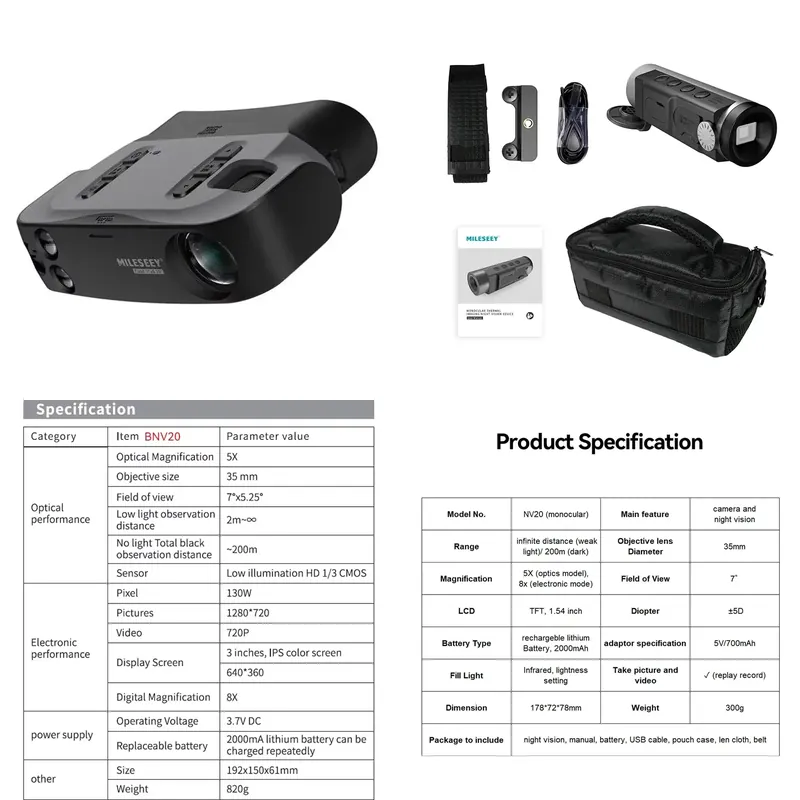 Hunting Outdoor Brand - Telescópio Digital de Visão Noturna NV20