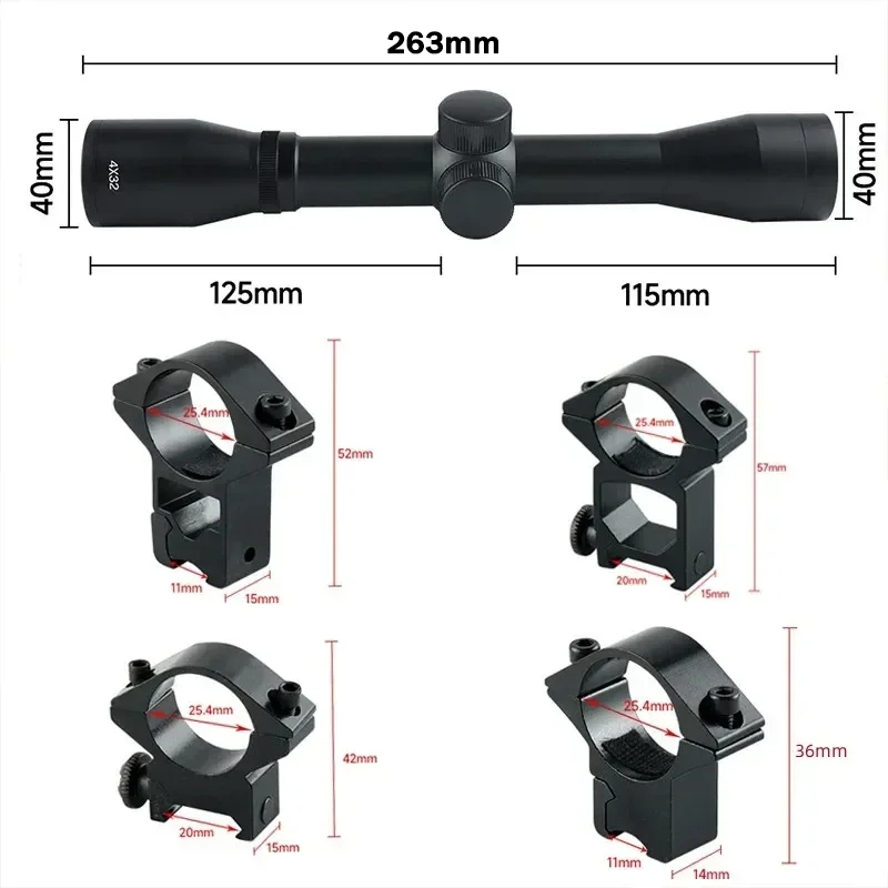 Mira Tática 4x32 1.5-5x32IR 2- - Crossbow Scope Sight avaliação e preço