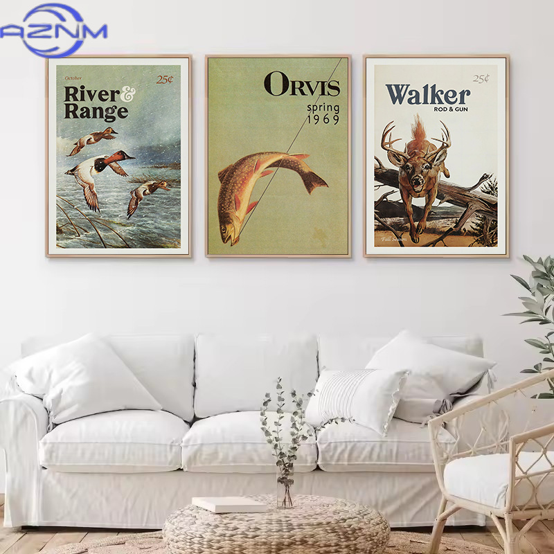 AZNM Pôster Vintage de Animais - Outdoor Hunting Pictures avaliação e preço
