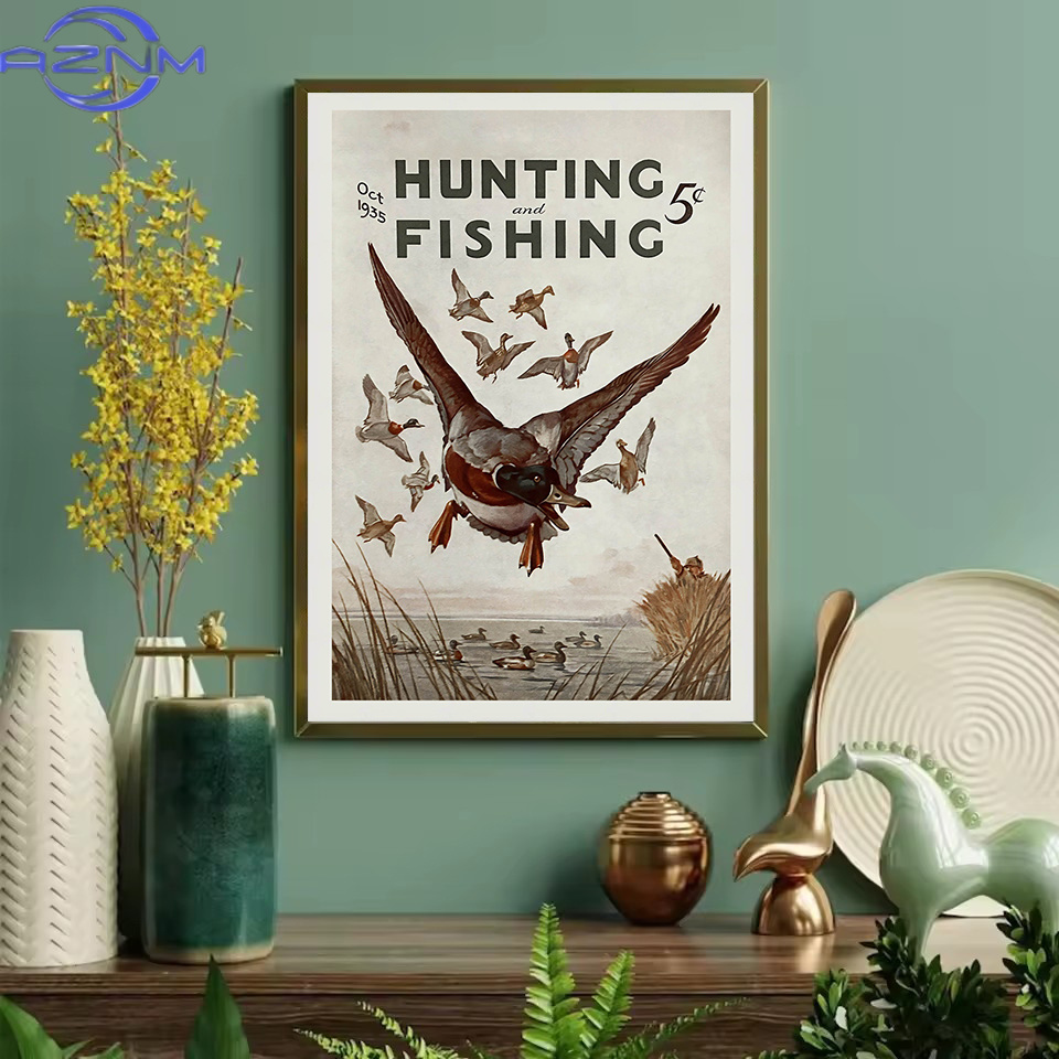 AZNM Pôster Vintage de Animais - Outdoor Hunting Pictures avaliação e preço